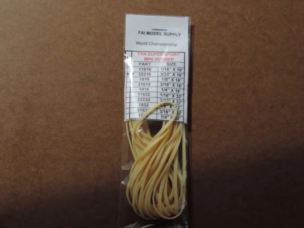 3/32″ X 16′  Mini Tan Super Sport Rubber packet - a 3 pack set