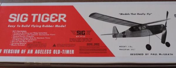 New SIG Tiger Balsa Wood Scale FF Free Flight Airplane Kit SIGFF22 