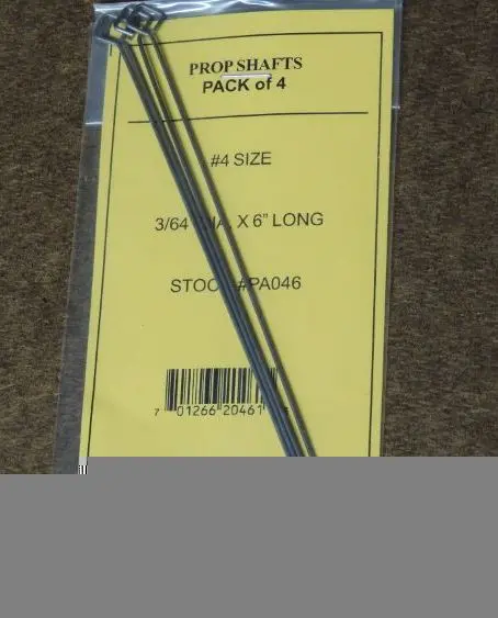 Prop Shafts (diamond shaped hook) qty pkg 4; dia. 3/64″; length 6″ - Image 2
