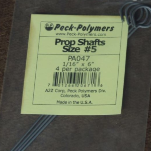 Prop Shafts (diamond shaped hook) qty pkg 4; dia. 1/16″; length 6″