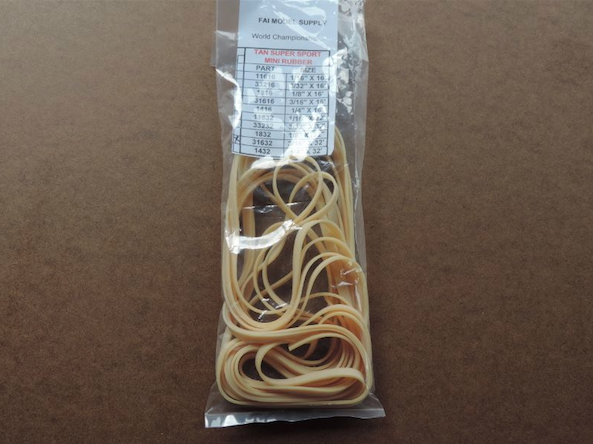3/16″ X 32′ Mini Tan Super Sport Rubber packet - a 3 pack set