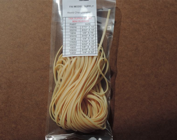 3/32″ X 32′  Mini Tan Super Sport Rubber packets- a 3 pack set